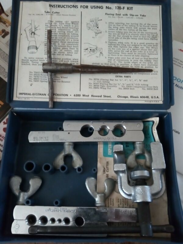 Vintage Imperial tubing tool kit No. 120-F tube cutter and flaring USA ...