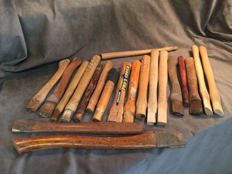 huge lot of old and new hickory axe hatchet blacksmith hammer handles
