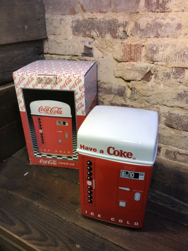Vintage Coca Cola Cookie Jar 1995 Vending Machine Coke Ceramic Canister