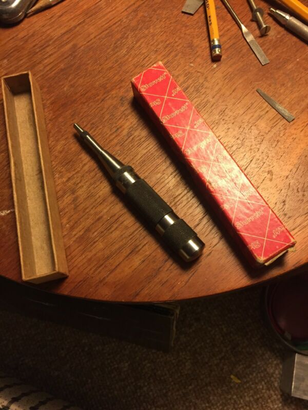 Vintage Starrett No. 18B Automatic Center Punch in Original Box