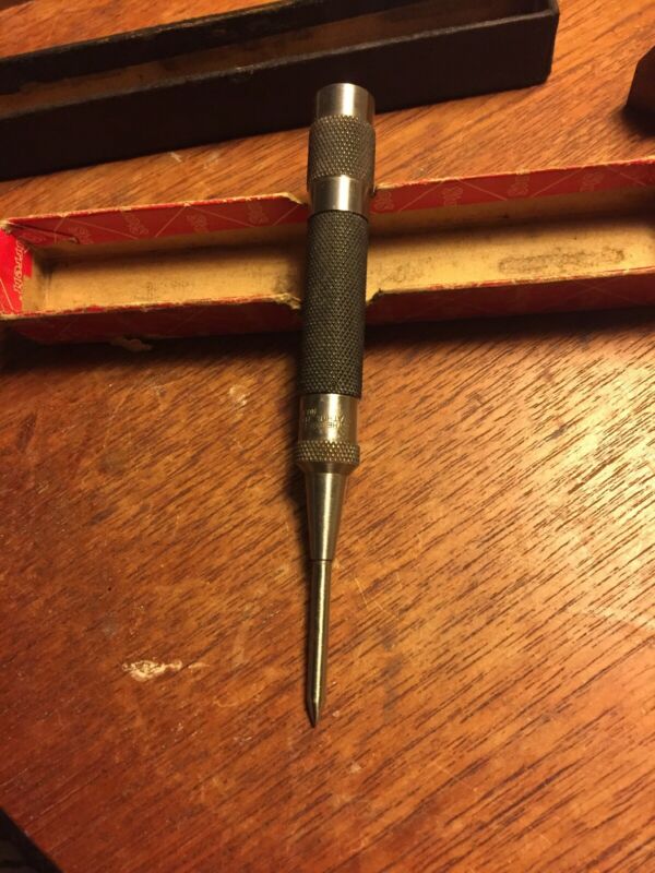 Vintage Starrett No. 18A Automatic Center Punch in A Starrett Box