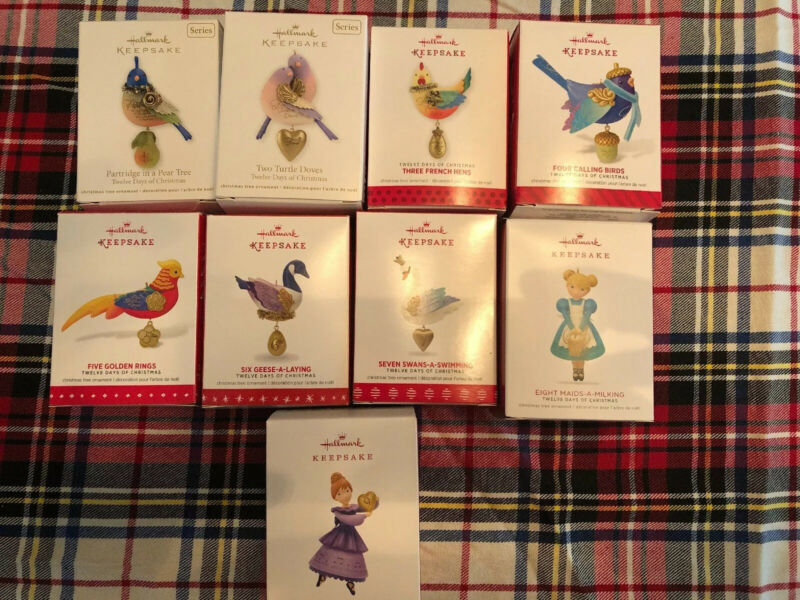 Hallmark Twelve 12 days of christmas Ornament Set Antique Price