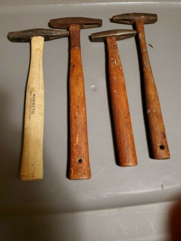 4 old tack hammers upholstery tools fabris leather craft Antique