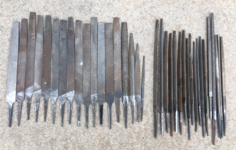 OLD USED VINTAGE TOOLS 36 METAL FILES RIFLING BLACKSMITH MILLING