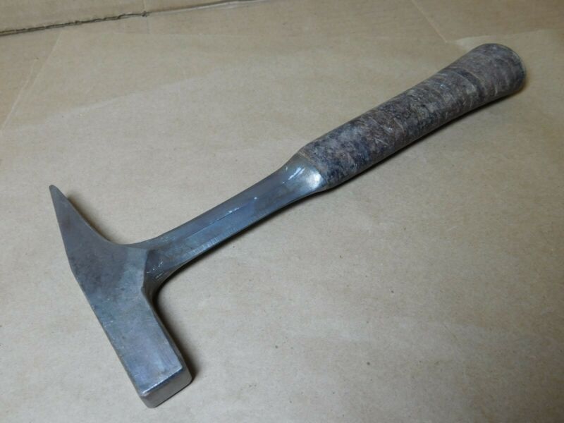 Vintage Malco masonry hammer stacked leather handle 12 oz head