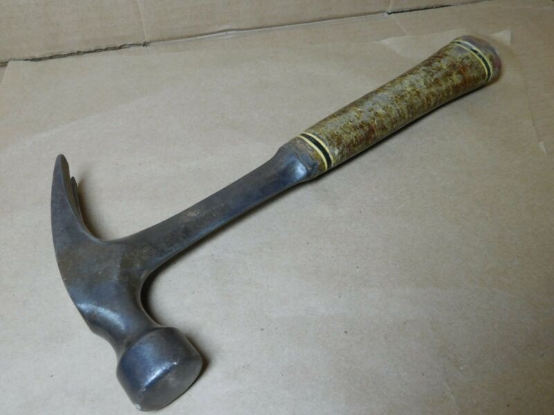 Older Estwing rip hammer stacked leather handle 20 oz head Antique