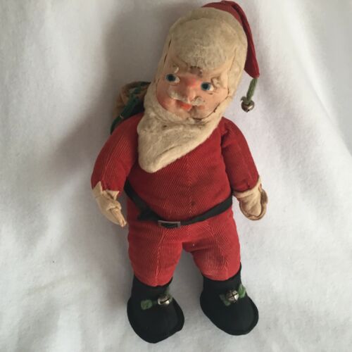 *NO RESERVE* Antique Cloth Stuffed Toy Santa Claus Vintage Christmas ...