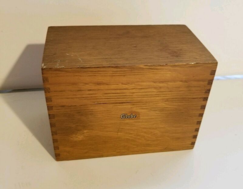 Antique Globe Wernicke Recipe File Box, Model 83C, Original Dividers