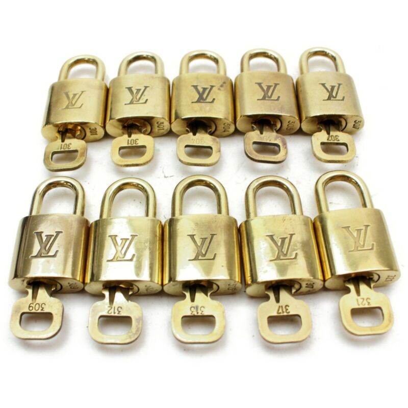 Louis Vuitton Padlock Set of 10Pairs Gold Brass 1600879 -- Antique ...