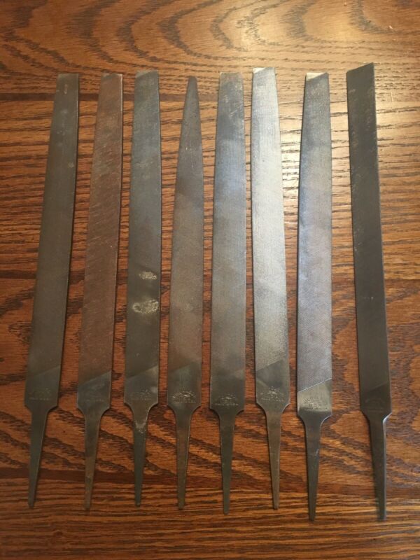OLD USED VINTAGE TOOLS 8 METAL FILES RIFLING BLACKSMITH MILLING