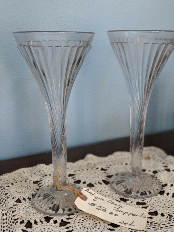 VINTAGE GLASS STORE DISPLAY SHELF SUPPORT DRUG STORE SODA FOUNTAIN HAT