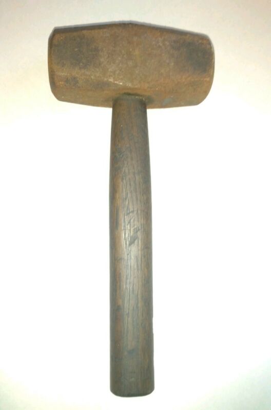 Vintage Iron City Star logo 4 lb Sledge Hammer tool Blacksmith oak