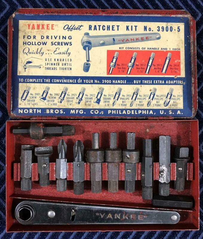 Vintage YANKEE Offset Ratchet Kit No. 39005 in Original Metal Box