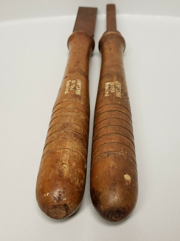 Vintage CRAFTSMAN Professional Lot x 2 Wood Lathe Turning Chisels Tools