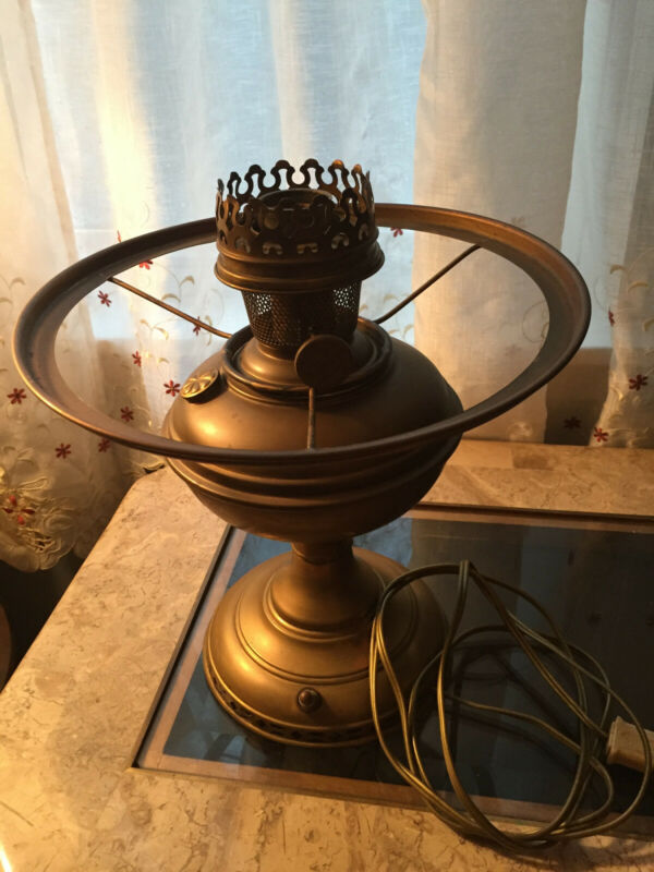 Vintage Antique Brass Aladdin Electrified Table Oil Lamp WORKS! model 6 Antique Price Guide