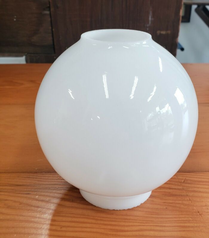 Vintage White Milk Glass Round Globe Oil Lamp Shade Antique Price
