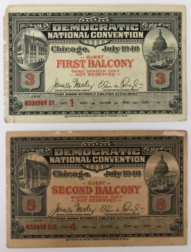 1940 DEMOCRATIC NATIONAL CONVENTION PRESIDENT ROOSEVELT BALCONY GUEST