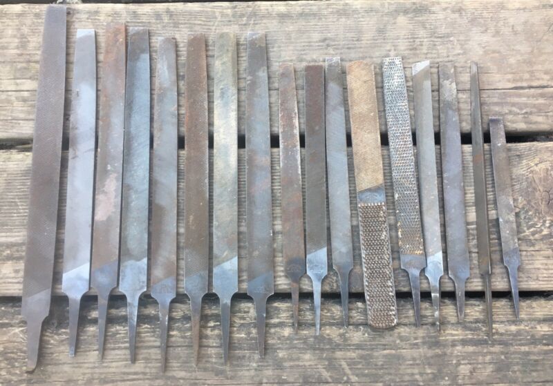OLD USED VINTAGE TOOLS 17 METAL FILES RIFLING BLACKSMITH MILLING