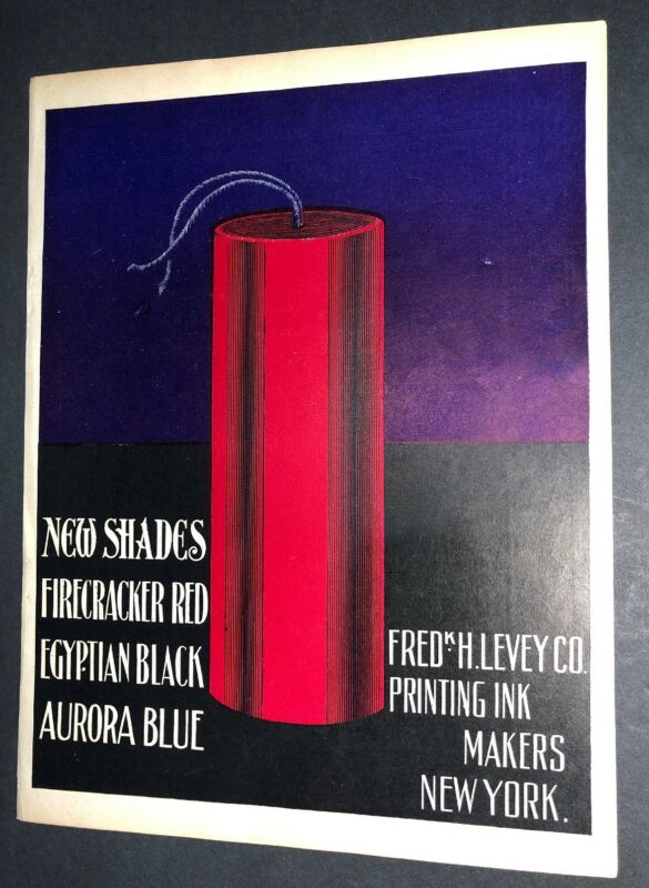 Firecracker Litho Levey Printing INK Poster Sign Original Art American