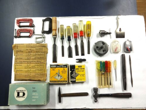 Vintage Junk Drawer Lot Old Oddball Tools Stanley Delta Dewalt General
