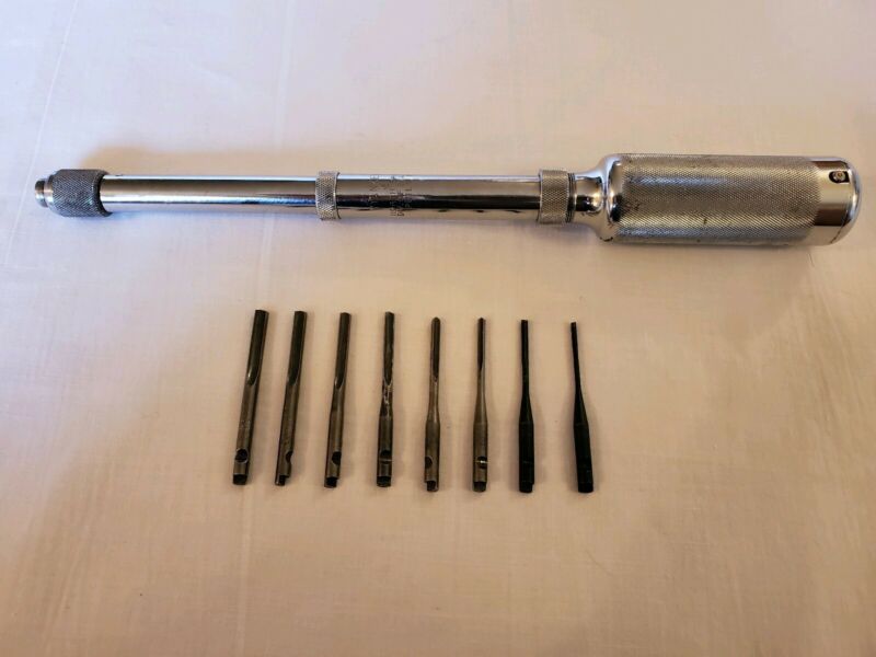 Stanley Yankee No. 41 Push Drill With 8 Bits, Vintage North Bros