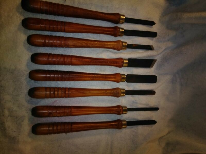Vintage 8 pc Craftsman? Wood Lathe Turning Tools Chisels Antique