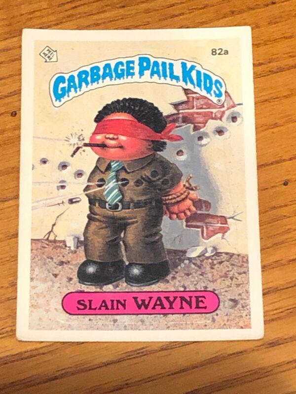 Vintage 1985 Garbage Pail Kids Card SLAIN WAYNE 82a OS2 Glossy GPK RARE