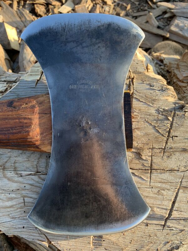 Vintage Sager 1942 Chemical Axe Double Bit Head Nice Brown Patina