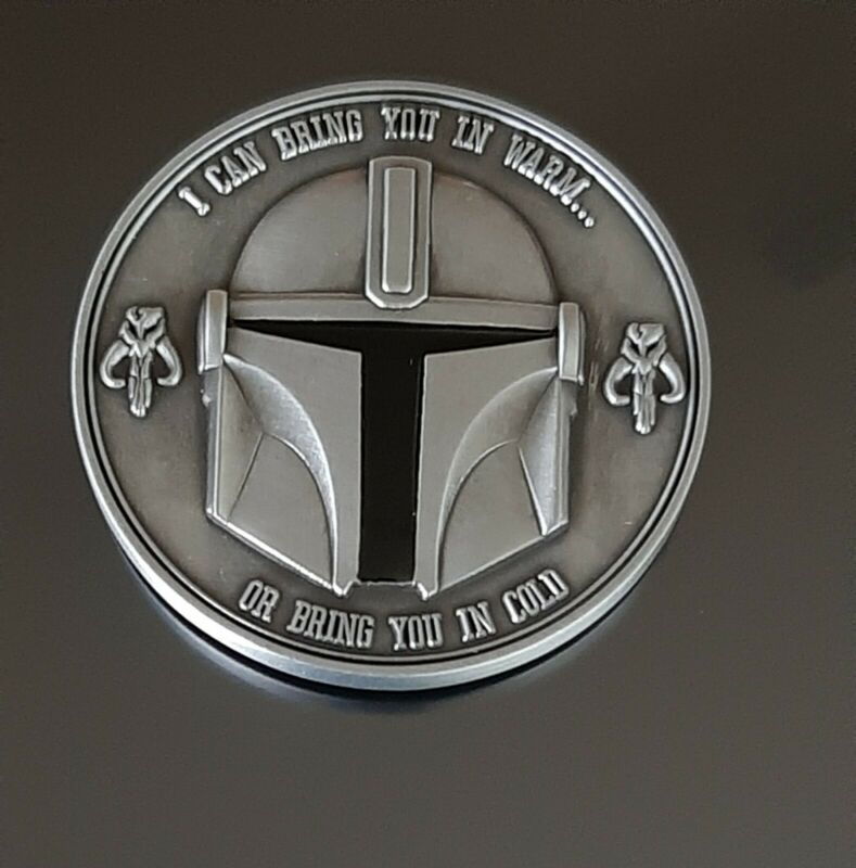 the mandalorian silver coin