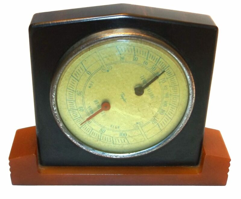 Vintage Art Deco Taylor Barometer / Thermometer with Bakelite Stand ...
