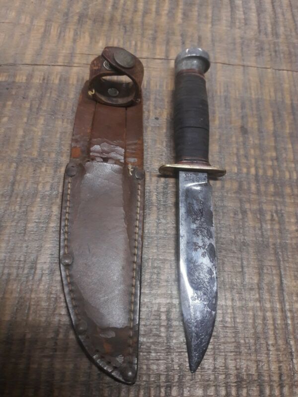 Antique Marble''s Gladstone Stacked Leather Handle Hunting Knife with ...