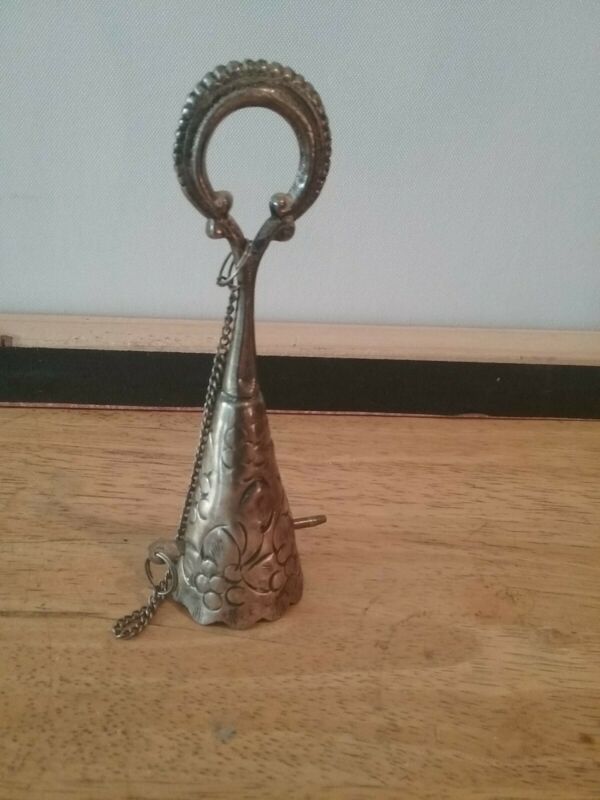 SILVER PLATE CANDLE SNUFFER WITH CHAIN -- Antique Price Guide Details Page