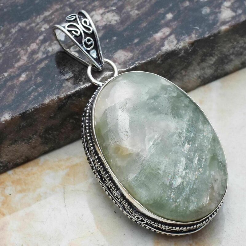 Aqua Seraphinite Ethnic Jewelry Handmade Antique Design Pendant 2.32 ...