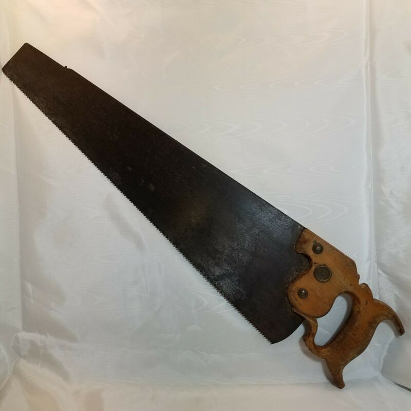 Antique Henry Disston & Sons Hand Saw 20 inch blade 24 inch overall no
