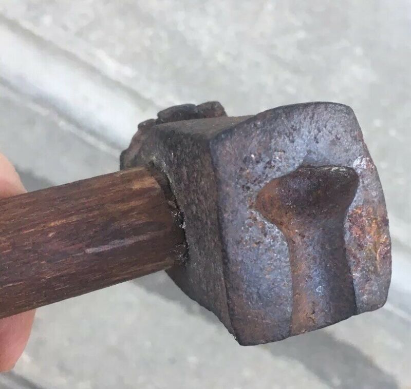 Antique Blacksmith Top Swage Hammer For Stone Carver Chisels