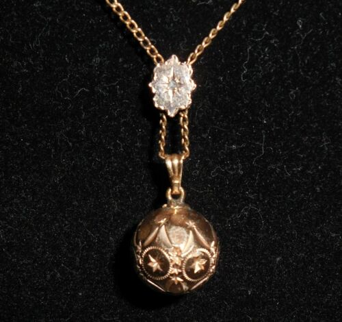 Antique Watch Ball Orb Fob Victorian Slide Chain Vintage Pendant ...