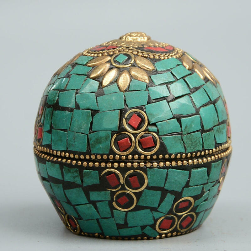 Collect Antique Bronze Inlay Turquoise Hand-Carved Delicate Noble ...