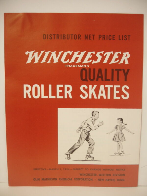 Vintage Original Winchester 1956 Roller Skates Distributor Price List