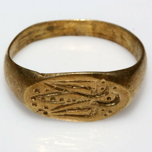 VERY RARE ANCIENT ROMAN GOLD ELECTRUM RING DEPICTING EAGLE CIRCA 100 ...