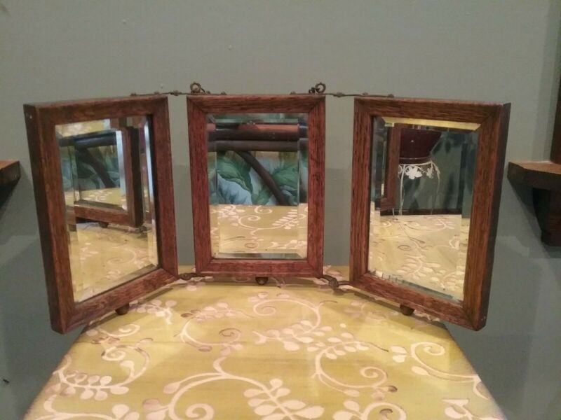 Antique Victorian TriFold Vanity Shaving Mirror Antique Price Guide