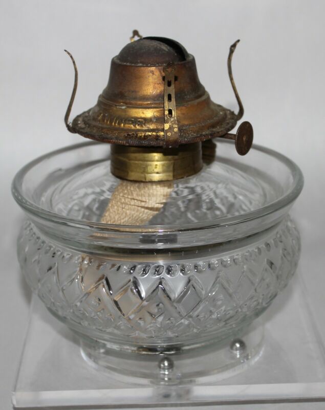 ANTIQUE Oil Lamp Font LOMAX Frosted BEADED DIAMOND Antique Price
