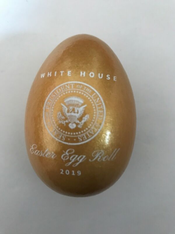 White house president donald trump easter egg roll 2019 special gold