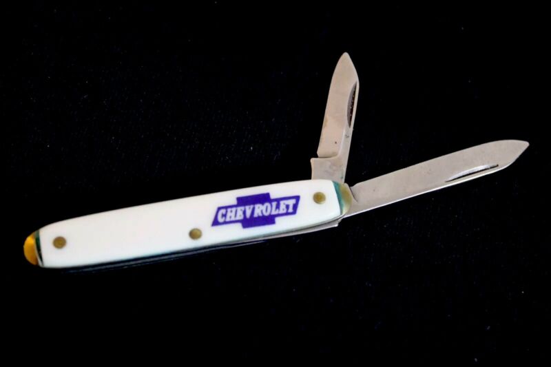 Chevrolet Bowtie 2 Blade Accessory Pocket Knife S10 Impala Bowtie GM