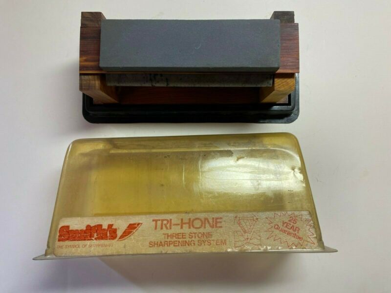 Vintage "Smith''s TRIHone" 3 stone sharpening system complete w