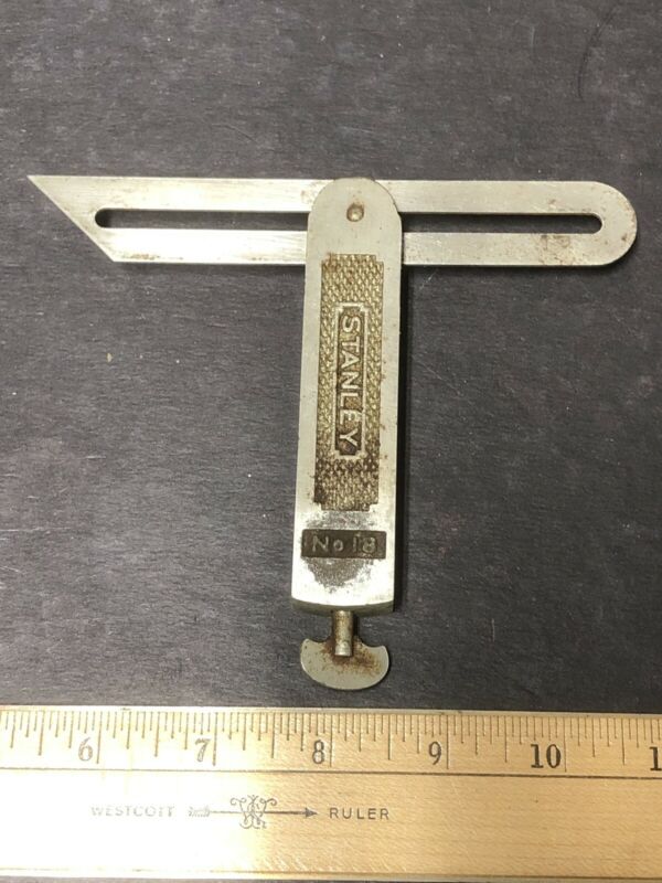 Antique Stanley No18 Steel Bevel Square Wood Working Carpentry Angle Square USA Antique Price