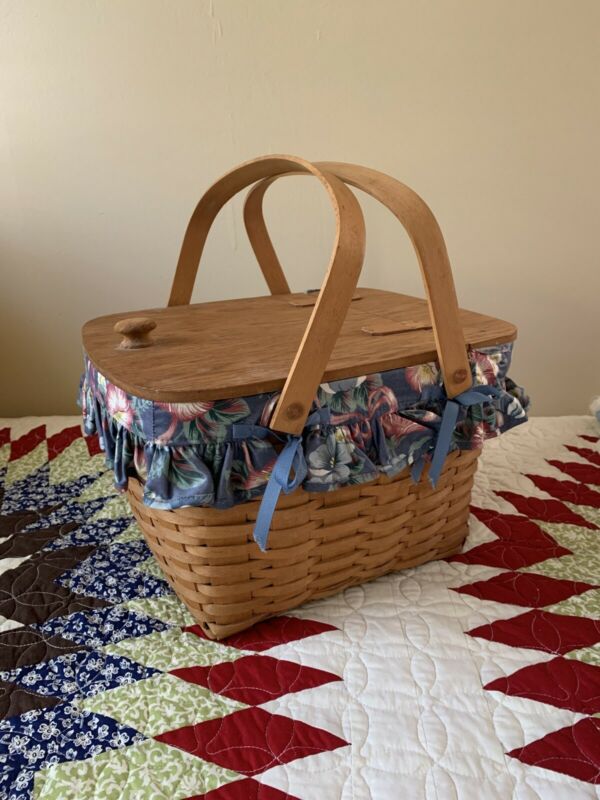 Longaberger Hostess Gourmet Picnic Basket, Liner, Protector -- Antique ...