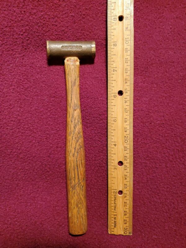 Vintage Brass EE & Co Hammer Tool Wood Handle Model Building Gunsmith