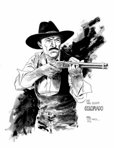 Colorado , Lee Van Cleef .....original art by Paradis -- Antique Price ...