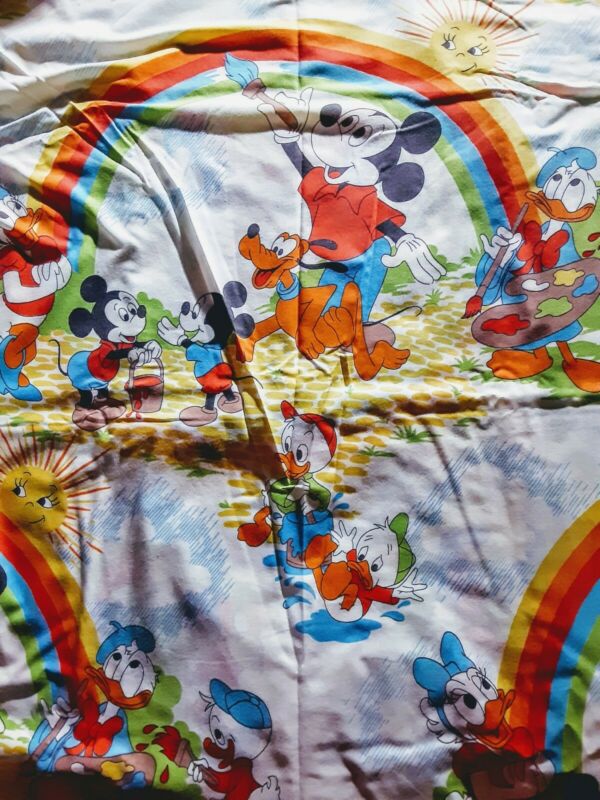 Retro Disney''s Mickey Mouse Flat twin Cotton Sheet & FREE Fitted Sheet ...