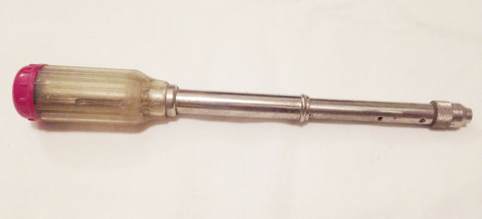 ANTIQUE DUNLAP PUSH DRILL SCREWDRIVER DRIVER WITH BITS VINTAGE HAND